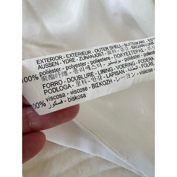 ZARA Sleeveless Blazer Vest Women's S Longline Open Side Tie White Quiet Luxury - Picture 7 of 7